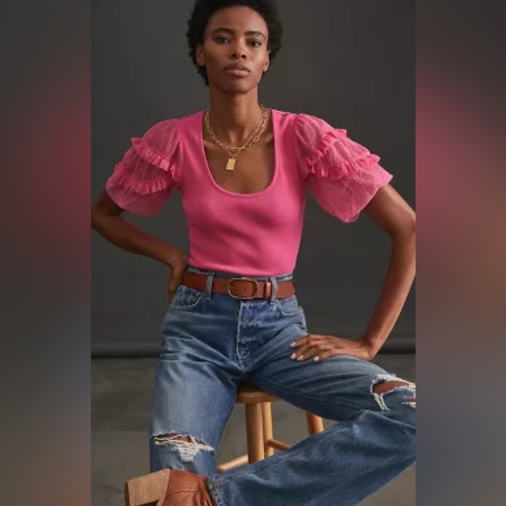 Anthropologie Maeve Ruffled Top